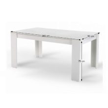 Étkezőasztal, fehér, laminált DTD, TOMY NEW