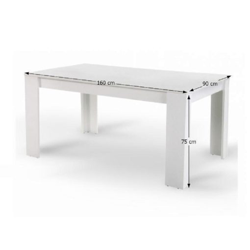 Étkezőasztal, fehér, laminált DTD, TOMY NEW
