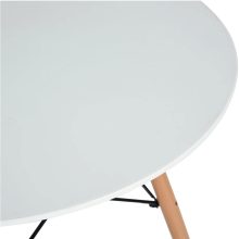 Étkezőasztal, fehér/matt/bükk, DEMIN