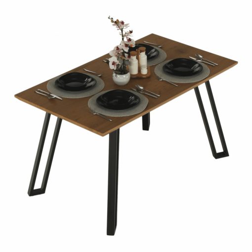 Étkezőasztal, tölgy/fekete, PEDAL