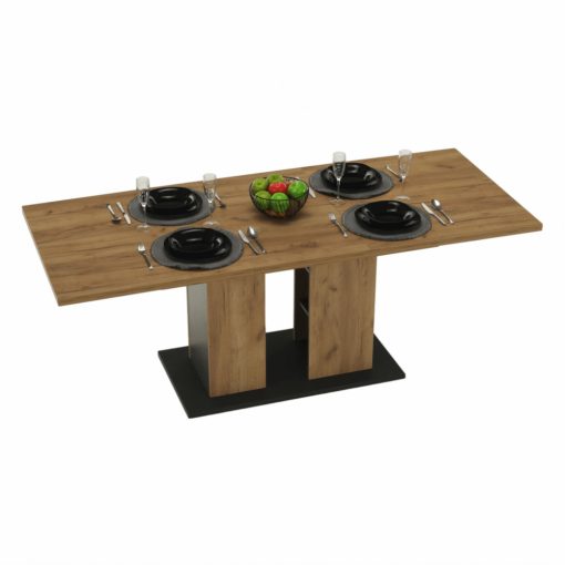 Étkezőasztal, tölgy craft arany/grafit szürke, FIDEL