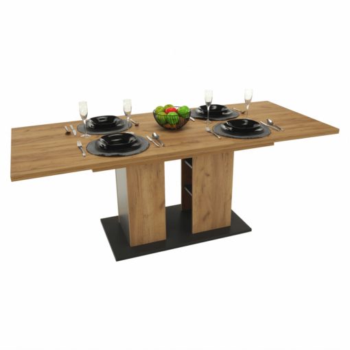 Étkezőasztal, tölgy craft arany/grafit szürke, FIDEL