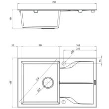 DEANTE  ANDANTE gránit ,egy mély cseppes  mosogatótálca