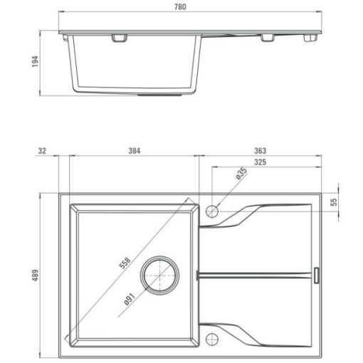 DEANTE  ANDANTE gránit ,egy mély cseppes  mosogatótálca