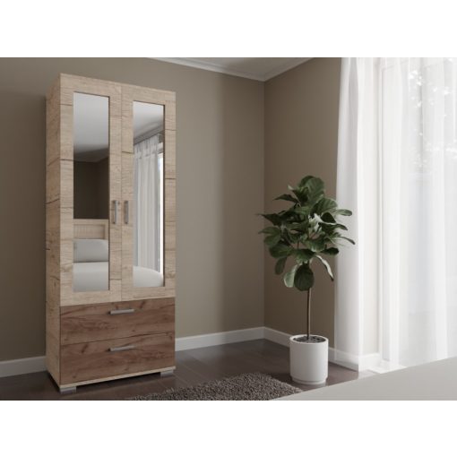 Csenge 200 cm gardrób fehér craft-szürke craft