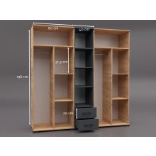 Ancona 200 cm gardrób arany craft - antracit