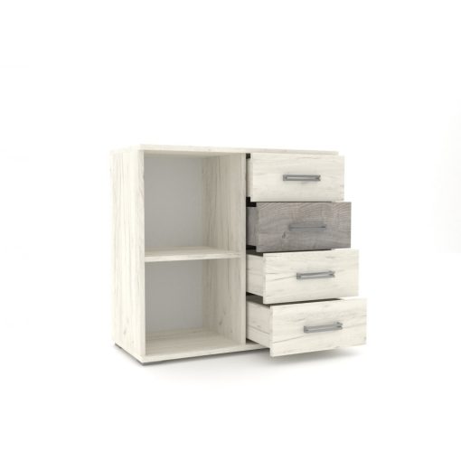 Arizóna 90 cm komód Sherwood korpusz - Sherwood front és Dohány kraft fiókelő