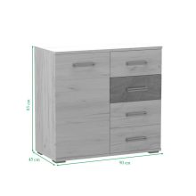 Arizóna 90 cm komód Sherwood korpusz - Sherwood front és Dohány kraft fiókelő