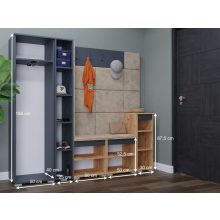 Ancona előszoba akasztós, tükrös ajtós elem