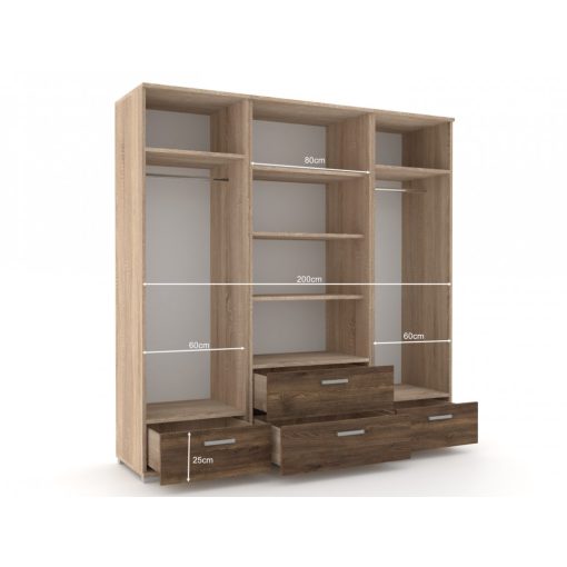 Csenge 200 cm gardrób sherwood - dohány craft
