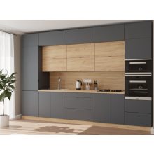 Milánó konyha matt antracit-arany kraft szín 360 cm