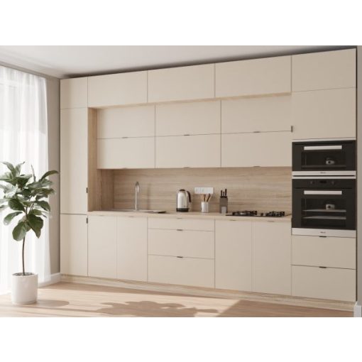 Milánó konyha matt beige szín 340 cm