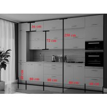 Milánó konyha matt beige szín 340 cm