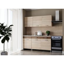 Panel konyha 165 cm 60 cm magas felső szekrénnyel  Sonoma korpusz - Sonoma front - Dohány craftfiókelő