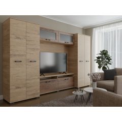   Ancona nappali 320cm szekrénysor Arany craft -Antracit színkombináció  -3-