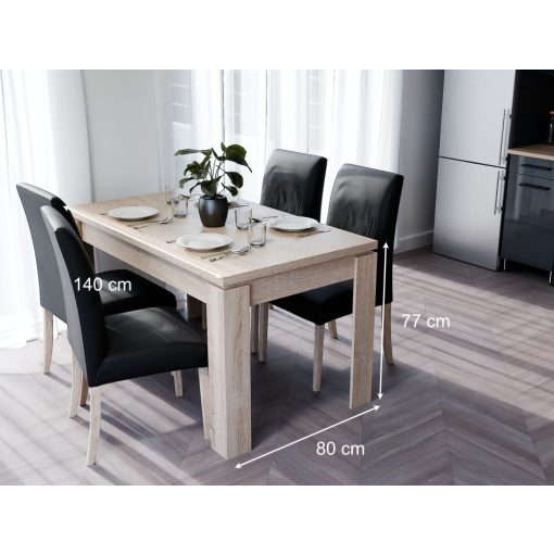 Csenge étkezőasztal fehér craft színben