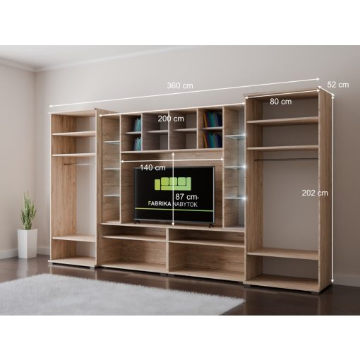 Budapest polcos-akasztós gardrób 80cm