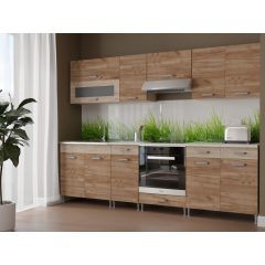   Csenge ll 260 cm konyhabútor Sonoma korpusz - Dohány craft - shewood front