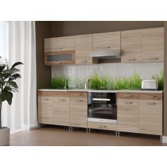   Csenge ll 260 cm konyhabútor Sonoma korpusz - Sonoma front - dohány craft fiókelő