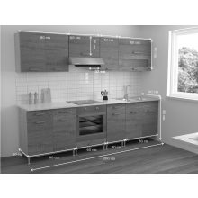 Csenge ll 260 cm konyhabútor Sonoma korpusz - Sonoma front - dohány craft fiókelő