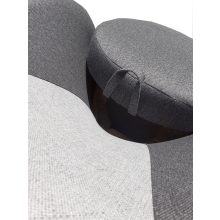 Budapest fotel tárolóval Sötét szürke szövet - Világos szürke szövet háttámla csíkkal