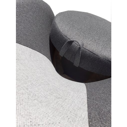 Budapest fotel tárolóval Sötét szürke szövet - Világos szürke szövet háttámla csíkkal