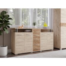 Budapest 166 cm komód Sherwood korpusz - Sherwood front és Dohány craft fiókelő