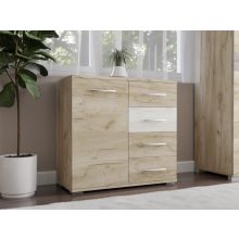 Budapest 90 cm komód Szürke craft korpusz - Szürke craft front és Fehér craft fiókelő