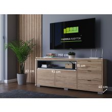 Due 2 komód 152cm antracit-ezüst tölgy