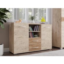 Budapest 135 cm komód Sherwood korpusz - Sherwood front és Dohány kraft fiókelő