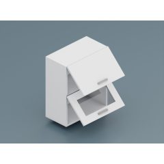   Milánó felső 2 felnyíló alul üveges ajtós 60 cm széles elem