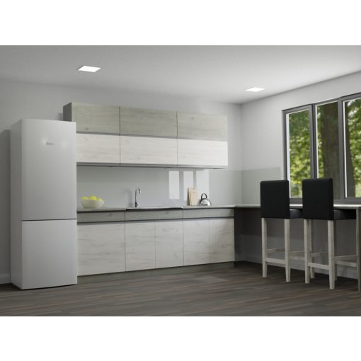 ARTIANÓ konyha blokk Fehér Craft / Szürke craft front - Szürke craft fiókelő