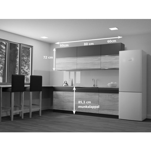 ARTIANÓ konyha blokk Fehér Craft / Szürke craft front - Szürke craft fiókelő