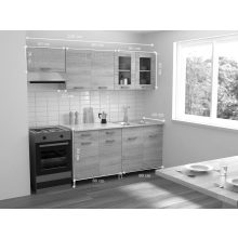 Zsófia 220 cm konyhabútor Sonoma korpusz - Sherwood front  és fiókelő