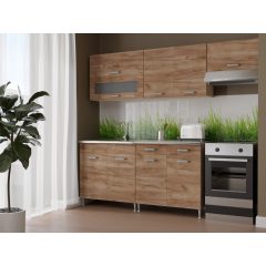   Csenge 220 cm konyhabútor Sonoma korpusz - dohány craft front