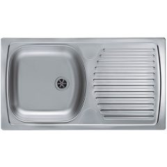   Munkalapba süllyeszthető 1 mély medencés + csepegtetőtálcás mosogatótálca