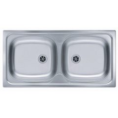 Munkalapba süllyeszthető 2 mély medencés mosogatótálca