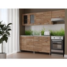 Zsófia 220 cm konyhabútor Sonoma korpusz - Dohány craft front