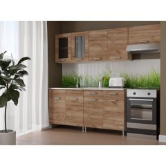   Zsófia 220 cm konyhabútor Sonoma korpusz - Dohány craft front