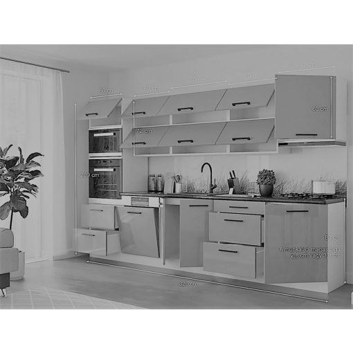 Galaxy konyha DARK GRAY  320 cm