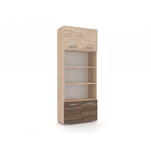 Köln nappali 320 cm szekrénysor Sherwood korpusz - Sherwood front és Dohány kraft fiókelő és üveges 