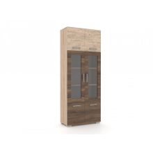 Köln nappali 320 cm szekrénysor Sherwood korpusz - Sherwood front és Dohány kraft fiókelő és üveges 