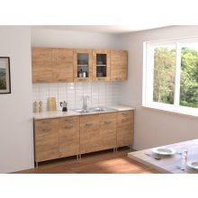 Zsófia 200 cm konyhabútor Sonoma korpusz - Arany craft front