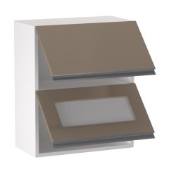   Minerva 72 cm felső 2 ajtós felnyíló alul üveges 60 cm széles elem