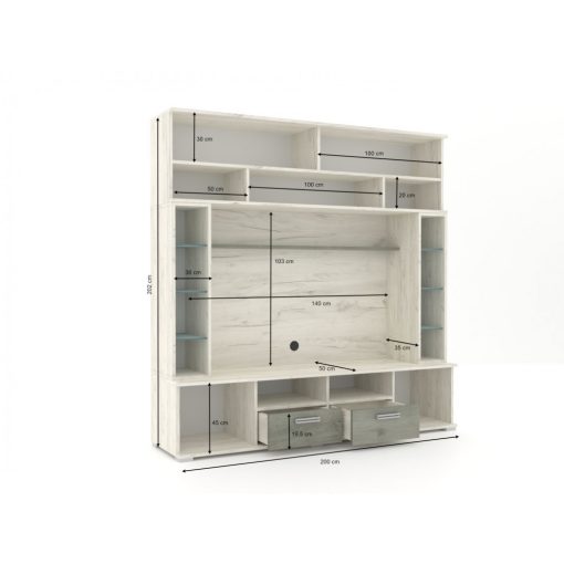 Arizona nappali szekrénysor 200 cm Sherwood/Dohány craft