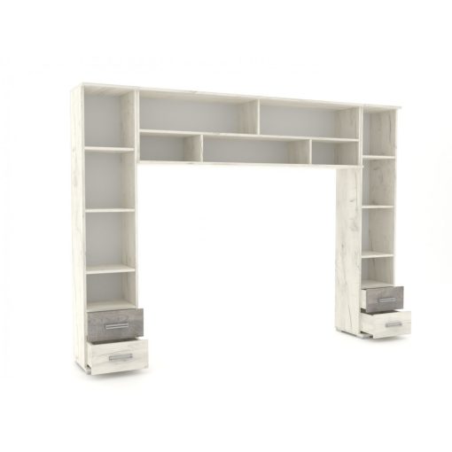 Arizona áthidalós szekrénysor 280 cm Fehér kraft/szürke craft