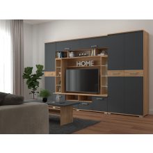 Arizona nappali szekrénysor 320 cm Antracit/Arany kraft