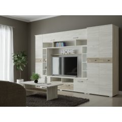   Arizona nappali szekrénysor 320 cm Fehér kraft/Szürke kraft