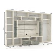 Arizona nappali szekrénysor 320 cm Sherwood/Dohány craft