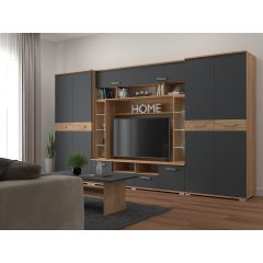 Arizona nappali szekrénysor 360 cm Antracit/Arany kraft